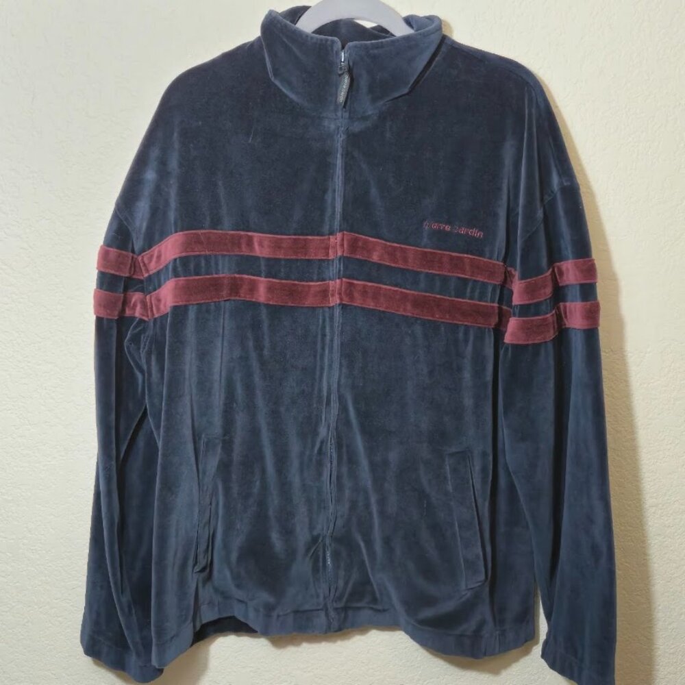Vintage Pierre Cardin Velour Track Jacket - Men's Large